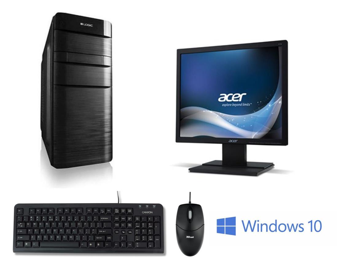 Počítač JVK Mini + Windows 8 64bit + Monitor 17" DVI