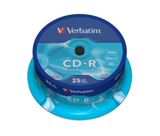 CD ROM medium, zápis 52x Bulk 25ks/bal   Verbatim