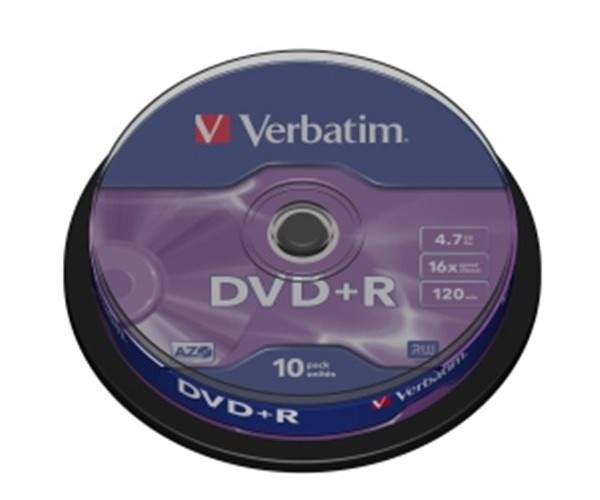 DVD + R médium    4,7 GB 16x 10ks/bal.   Verbatim
