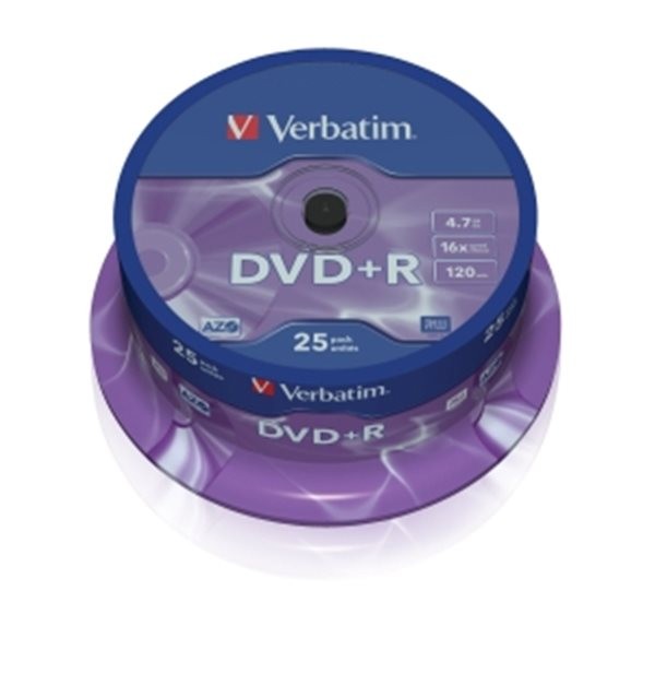 DVD + R médium   4,7 GB 16x 25ks/bal    Verbatim