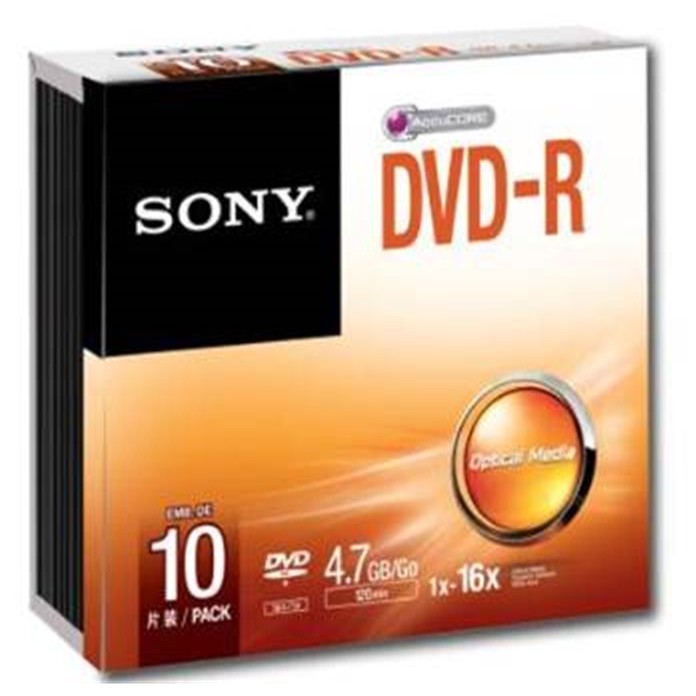 DVD - R medium  4,7 GB  16x Sony Slim