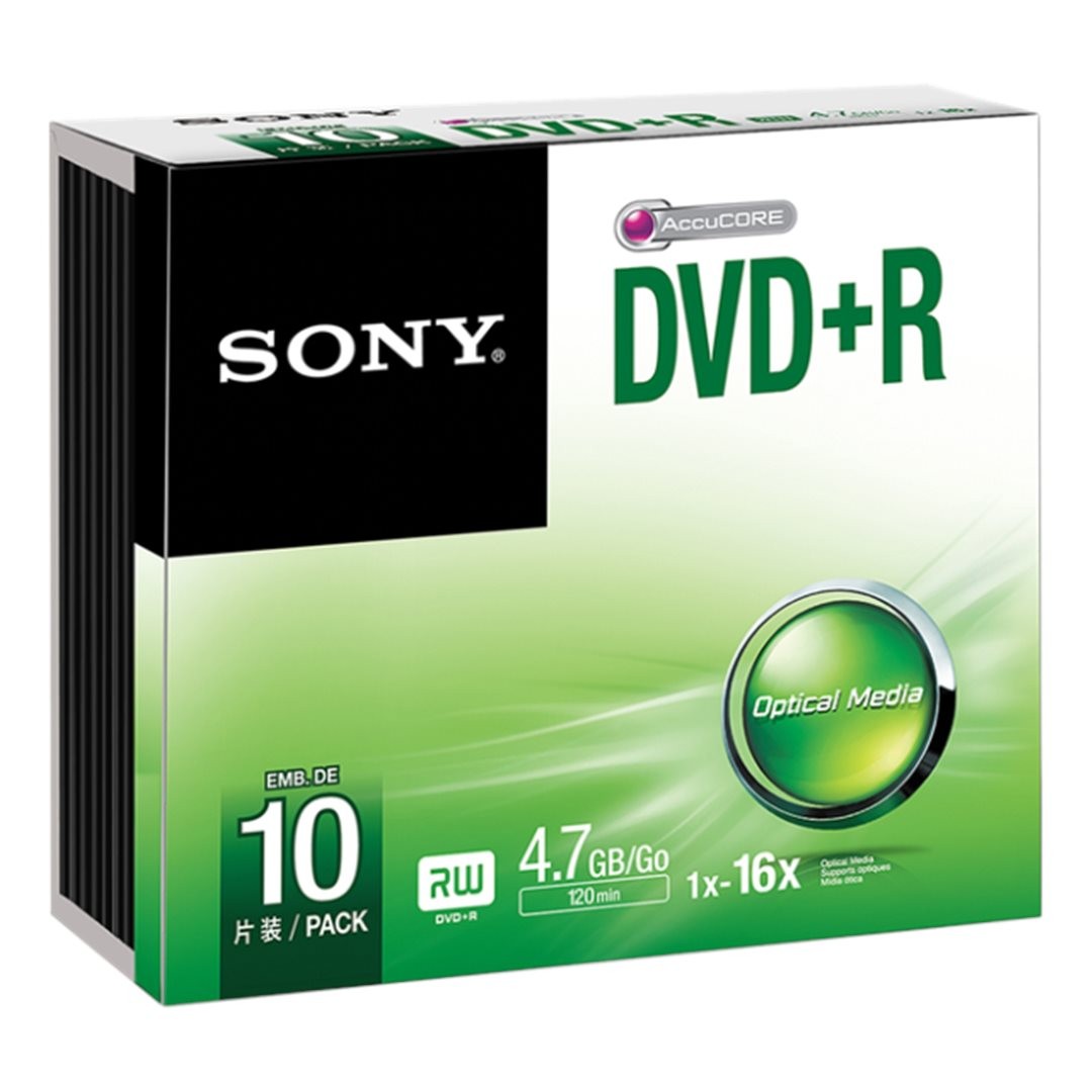 DVD + R medium  4,7 GB  16x Sony Slim