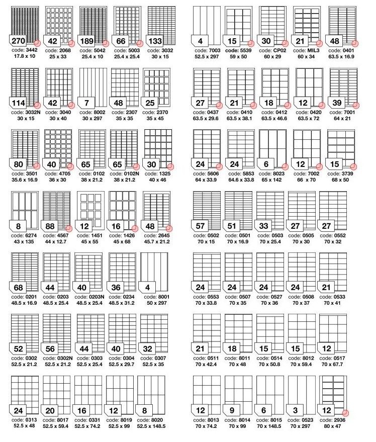 Samolepiace etikety, 100 hárkov A4