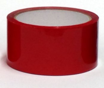 Lepiaca páska 72mm/66m, 28 mikrometrov, červená, akrylát