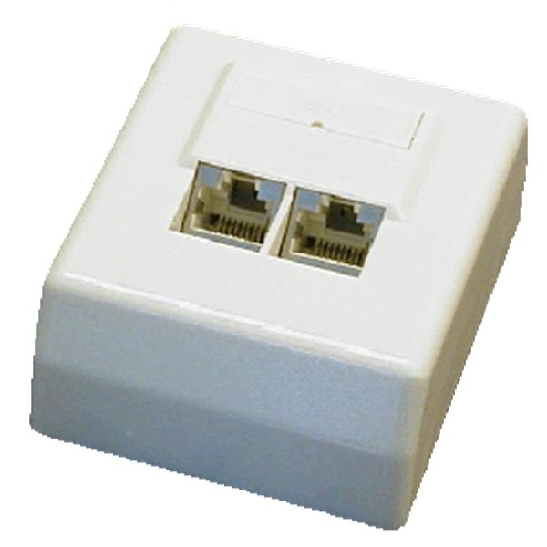 Dvoj-zásuvka UTP na omietku 2 x RJ45 Category 5e