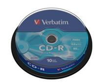 CD ROM medium, zápis 52x Bulk 10ks/bal Verbatim