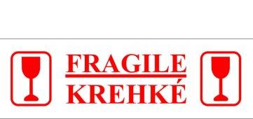 Lepiaca páska Fragile - Krehké, biela