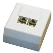 Dvoj-zásuvka FTP na omietku 2 x RJ45 Category 5e