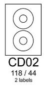 Samolepiace etikety A4  CD02 118x44, 100 hárkov